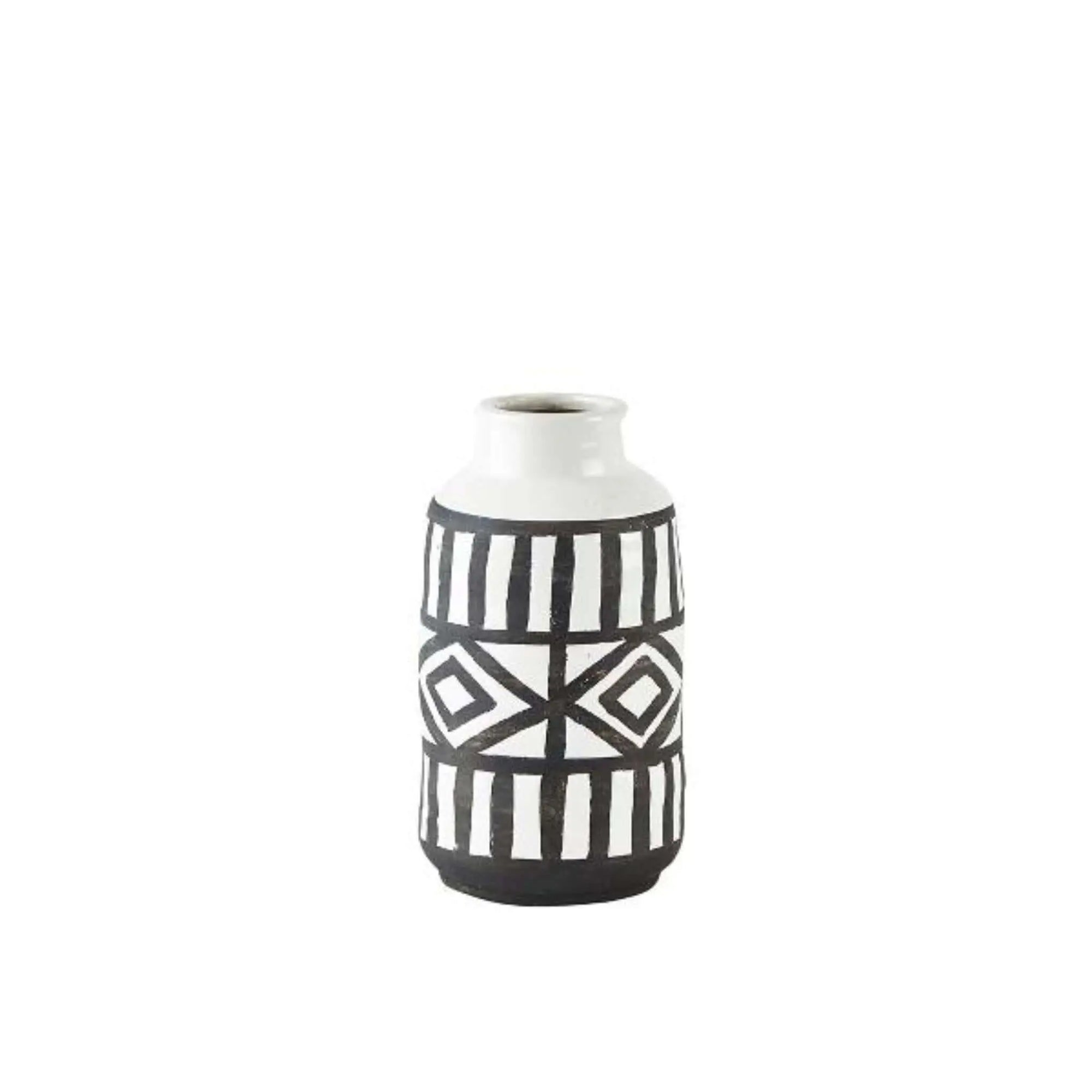 Vase Ceramic White Black Small - Pieces SA