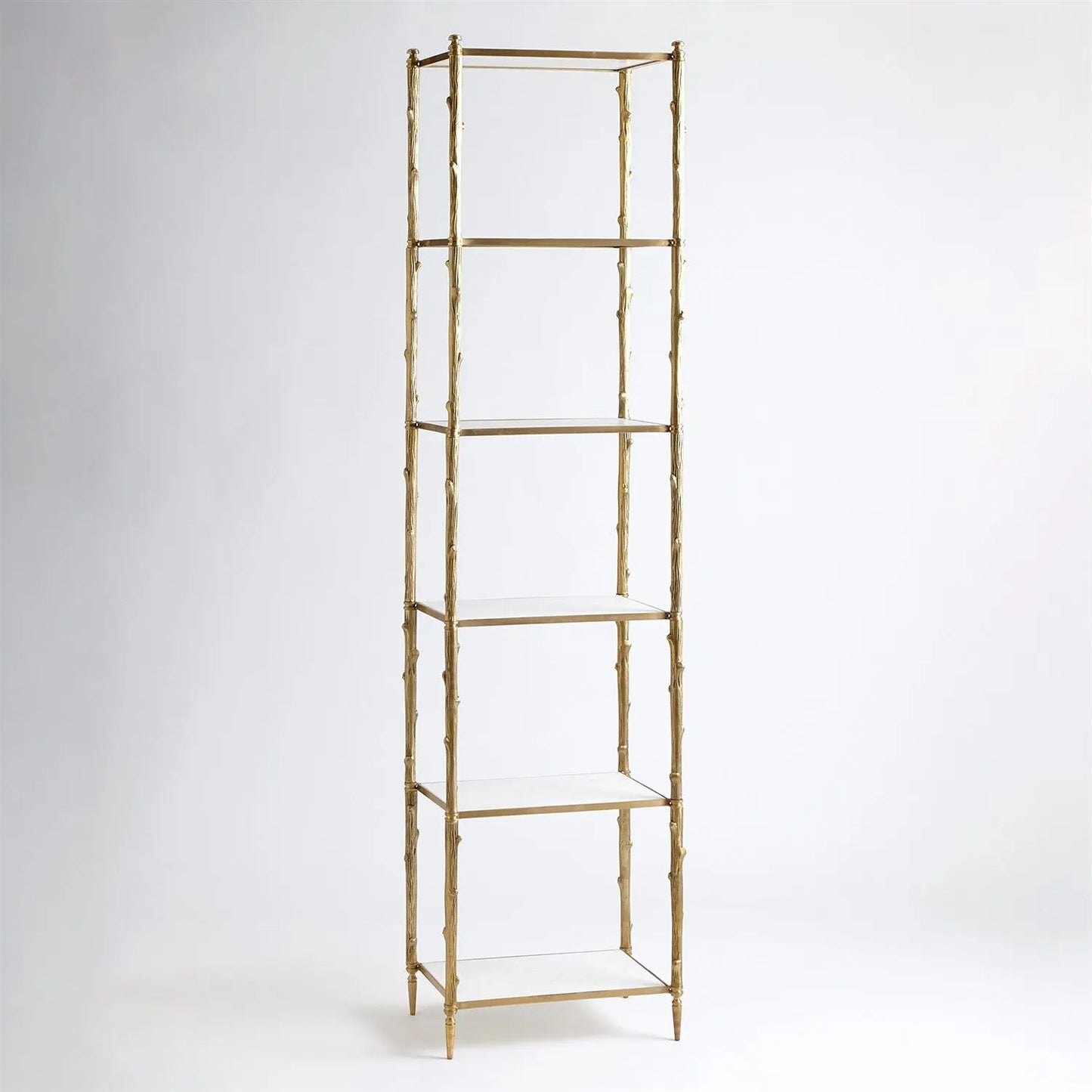 Arbor Etagere Brass and White Marble Furniture Pieces 