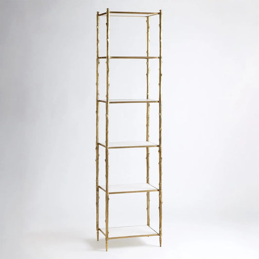 Arbor Etagere Brass and White Marble Furniture Pieces 