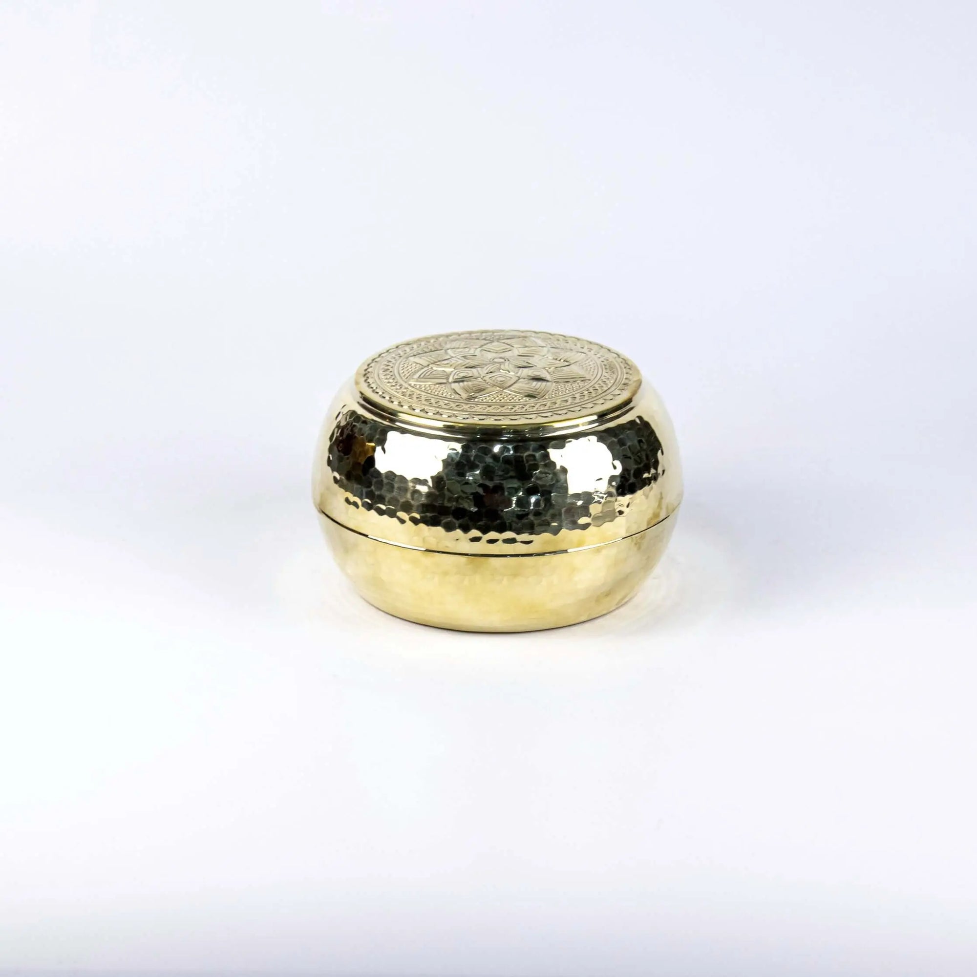 Gold Brass Box with Engraved Top - Pieces SA