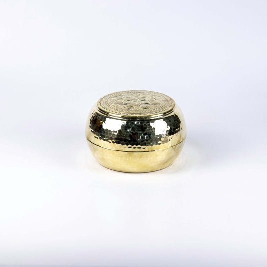 Gold Brass Box with Engraved Top - Pieces SA