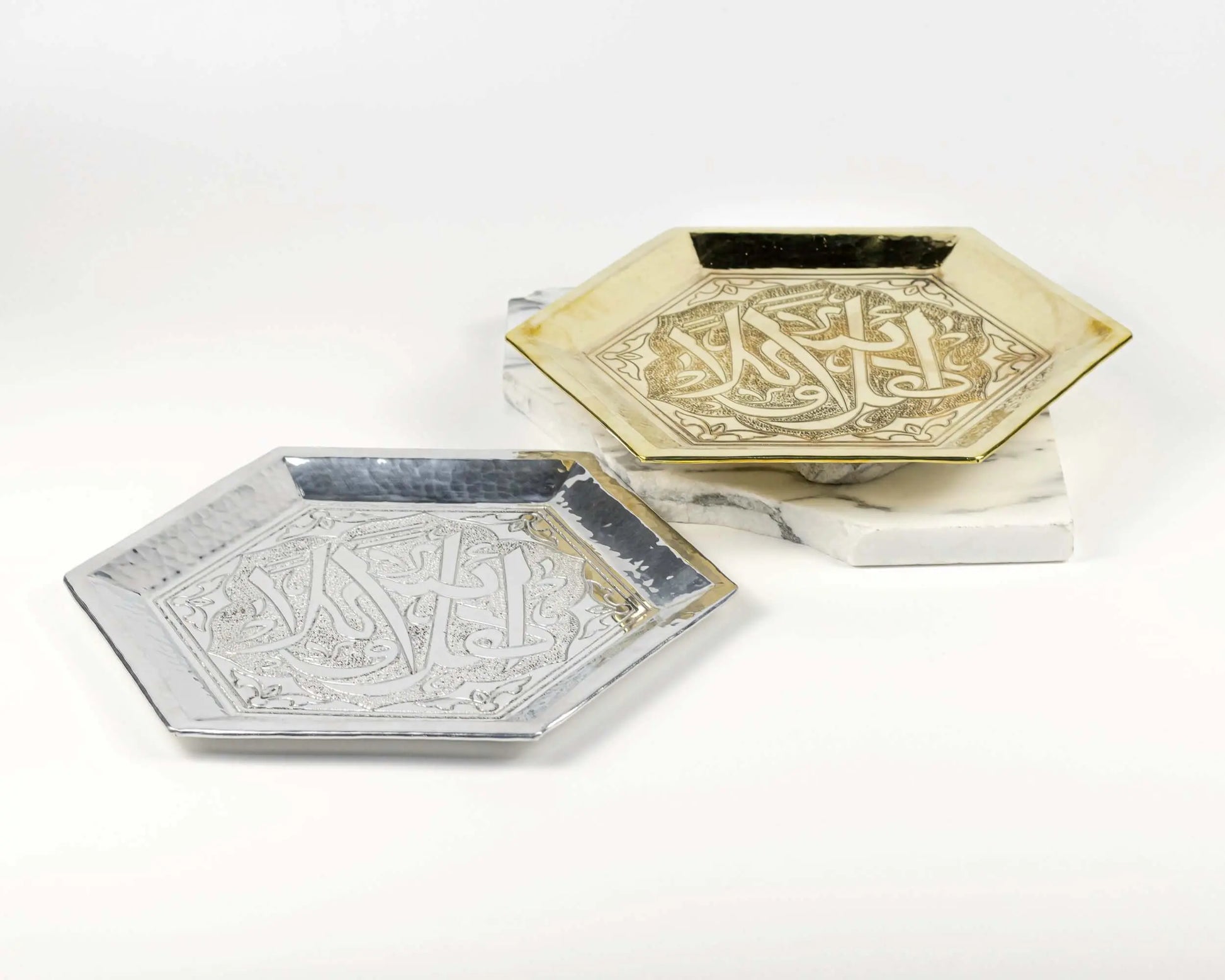 Ahla Wa Sahlan Silver Hexagon Tray - Pieces SA