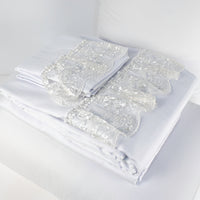 Load image into Gallery viewer, Ninette Bed Set White with White Lace
