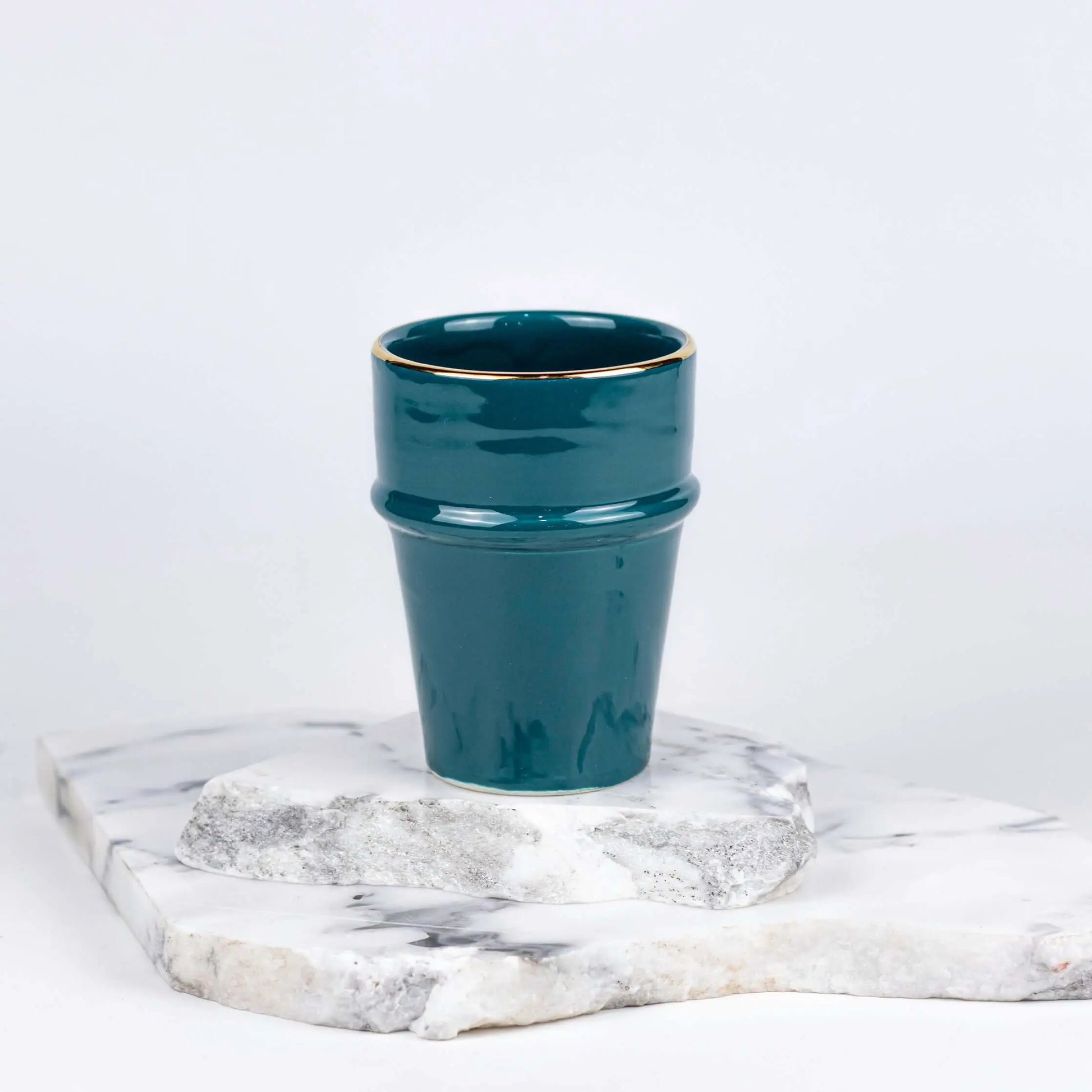 Beldi Cup Azza Plain Green Gold Ceramic - Pieces SA