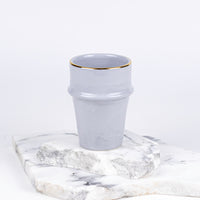 Load image into Gallery viewer, Beldi Cup Azza Plain Grey Gold Ceramic
