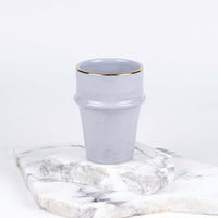 Load image into Gallery viewer, Beldi Cup Azza Plain Grey Gold Ceramic
