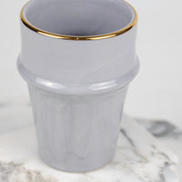 Load image into Gallery viewer, Beldi Cup Azza Plain Grey Gold Ceramic
