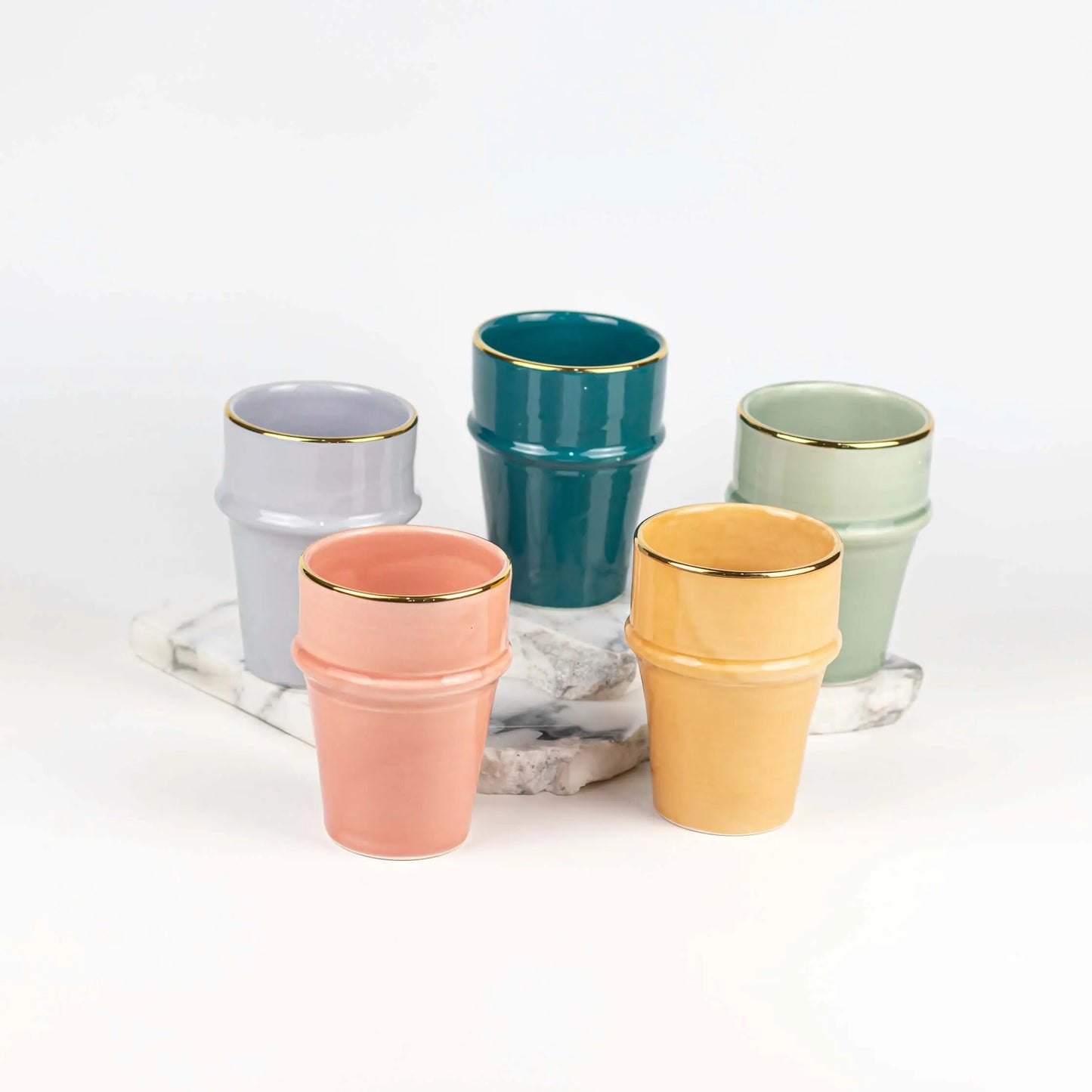 Beldi Cup Azza Plain Grey Gold Ceramic - Pieces SA