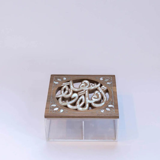 Wood with Sadaf Engraved Plexi Box - Medium - Pieces SA