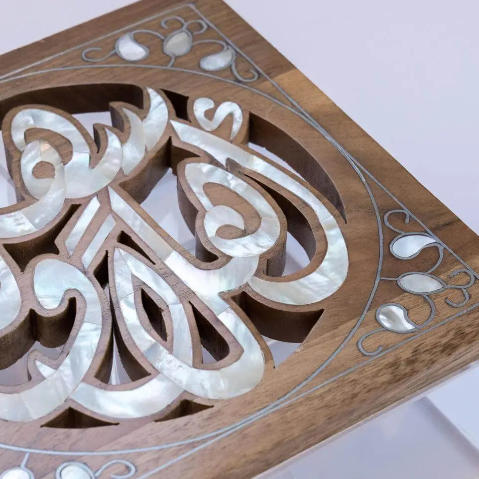 Wood with Sadaf Engraved Plexi Box - Medium - Pieces SA