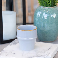 Load image into Gallery viewer, Espresso Cup Azza Plain Grey Gold Ceramic
