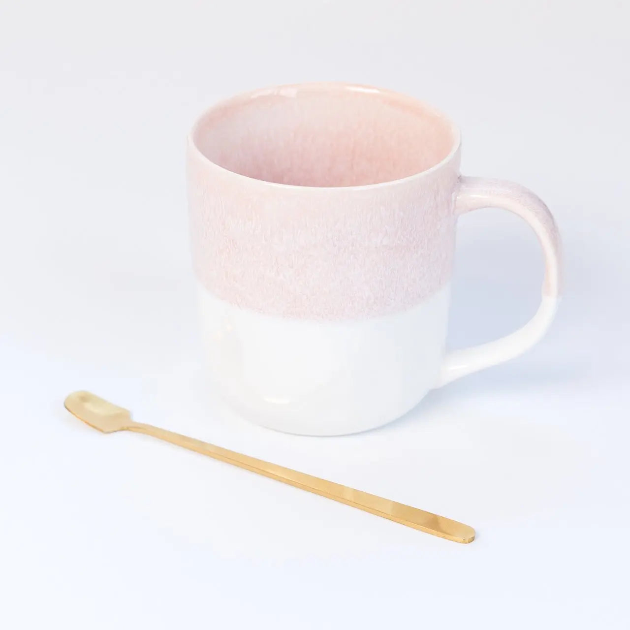 Pink Winding Cup With Gold Spoon 370ml xccscss.