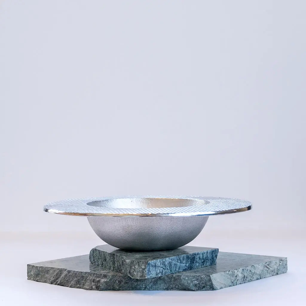 Bowl Hammered Rim Silver Devi