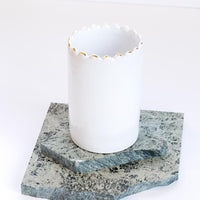 Load image into Gallery viewer, Large Right Vase Pot Tazza White Gold Ceramic
