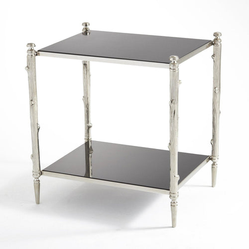 Arbor Side Table Nickel and Black Marble Furniture Pieces 