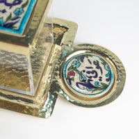 Load image into Gallery viewer, 3 Acrylic Boxes And Tray with Brass Ichani Tops
