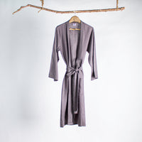 Load image into Gallery viewer, Robe Linen Charcoal Black Long

