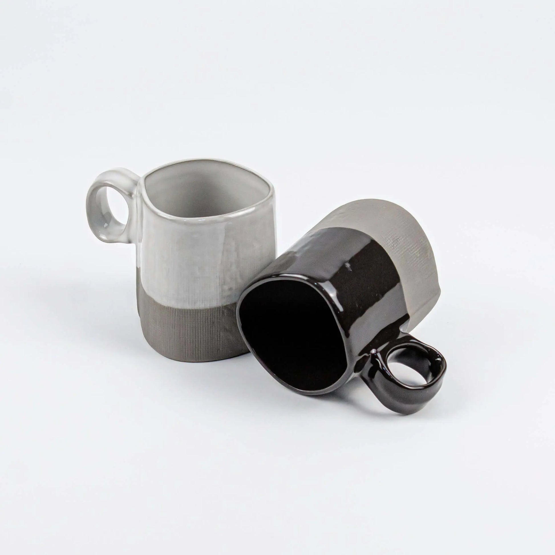 Espresso Cup Stoneware White Grey - Pieces SA