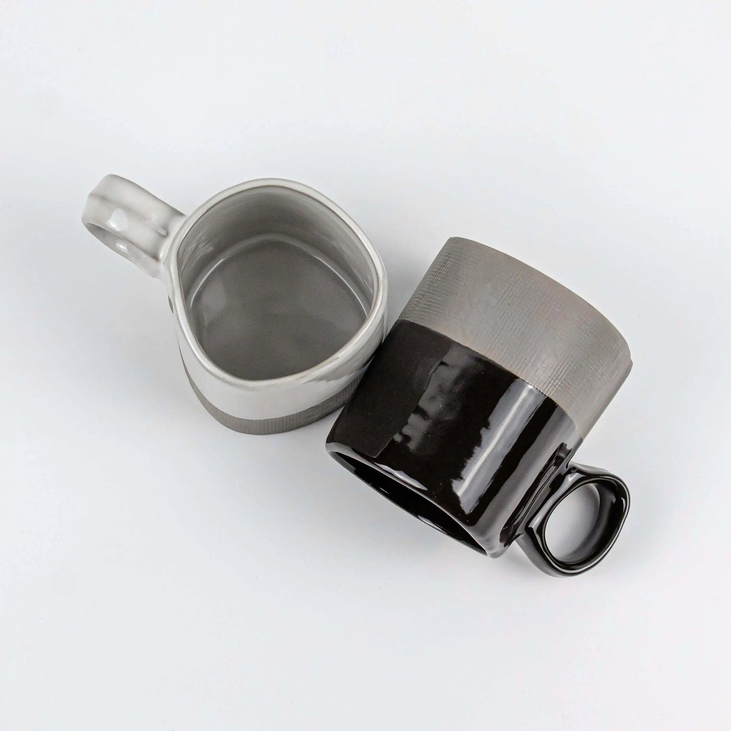 Espresso Cup Stoneware White Grey - Pieces SA