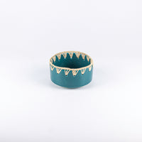 Load image into Gallery viewer, Raffia Bowl Dark Green Ceramic - Small
