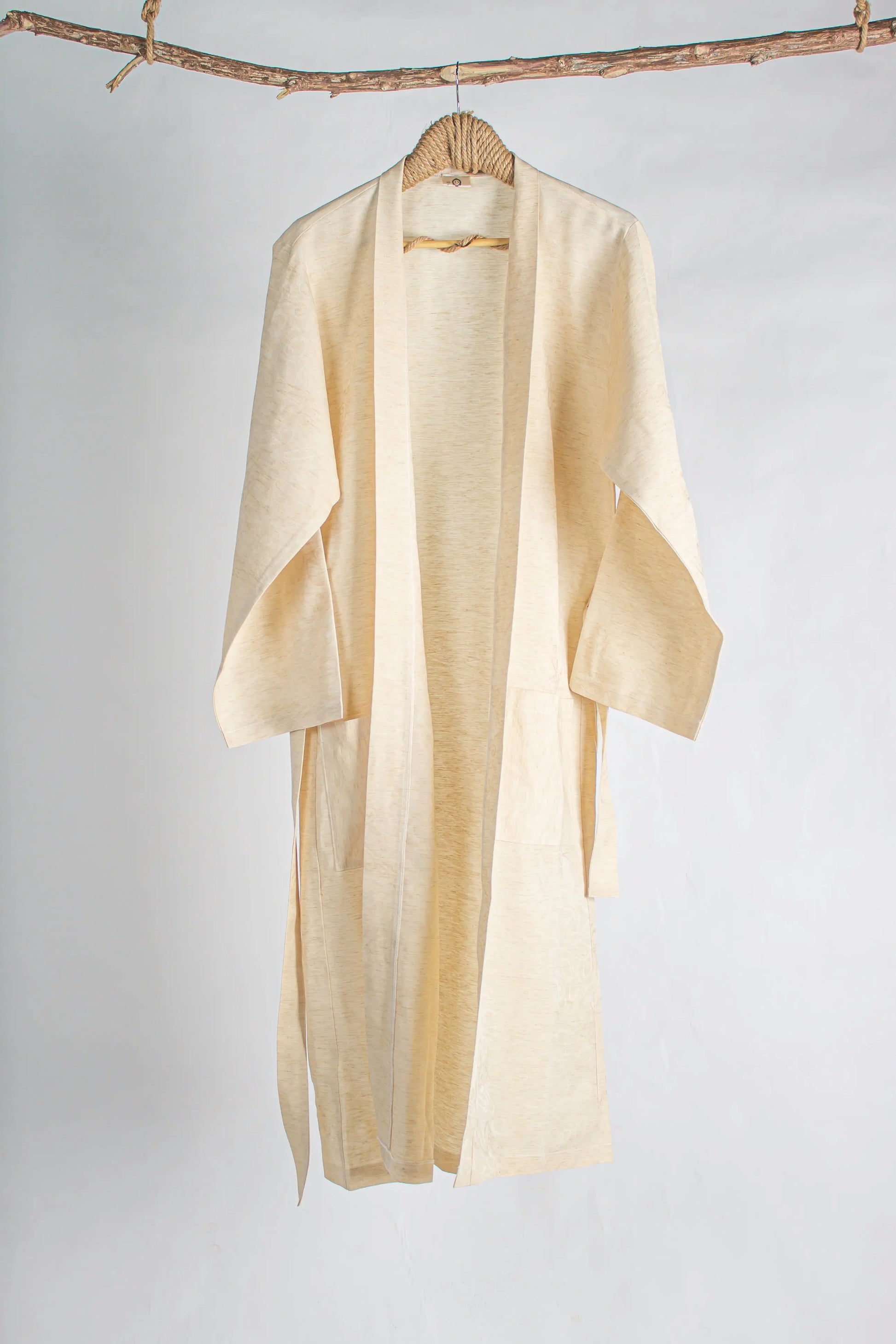 Robe Linen Beige Long - Pieces SA