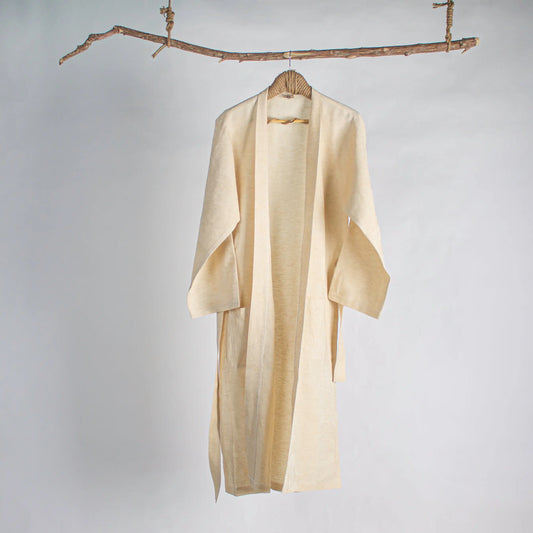 Robe Linen Beige Long - Pieces SA