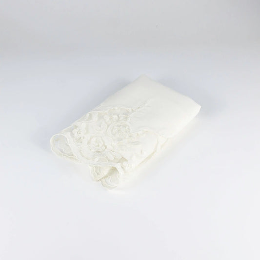 Linen Towel with Ecru Flower Lace - Pieces SA