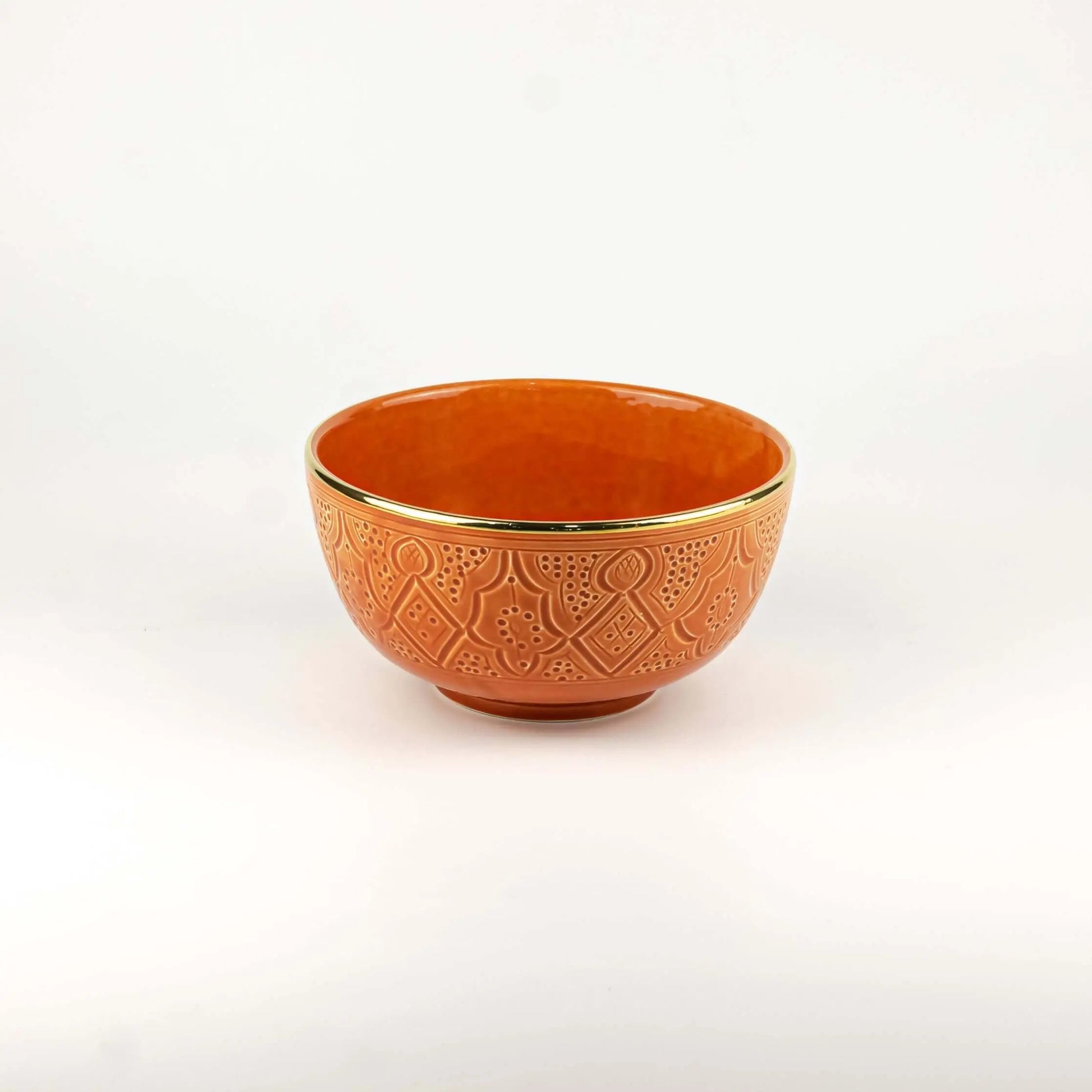 Engraved Bowl Gold Marsala Ceramic - Pieces SA