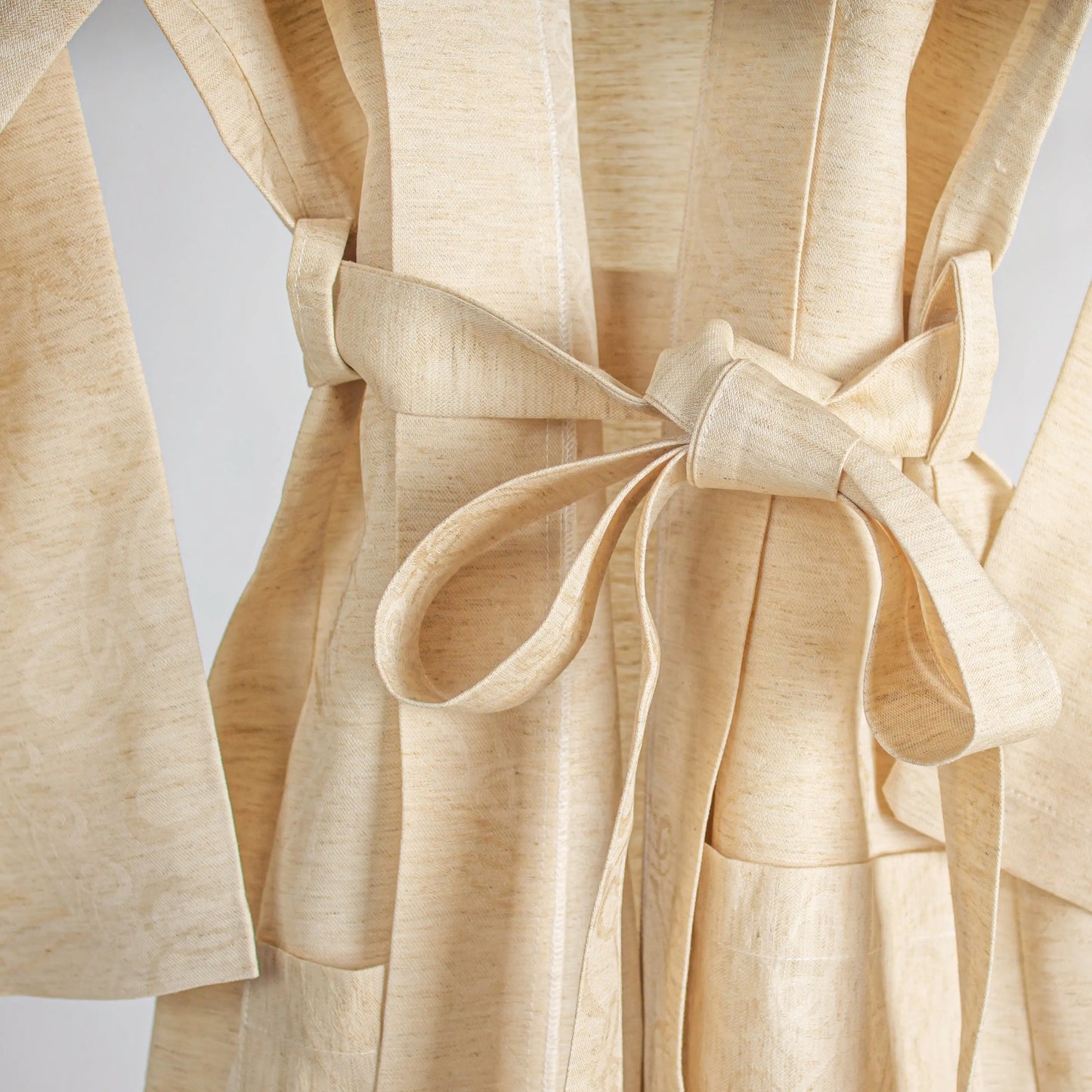 Robe Linen Beige Long - Pieces SA