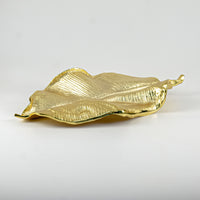 Load image into Gallery viewer, Banana Leaf Platter Gold Finish
