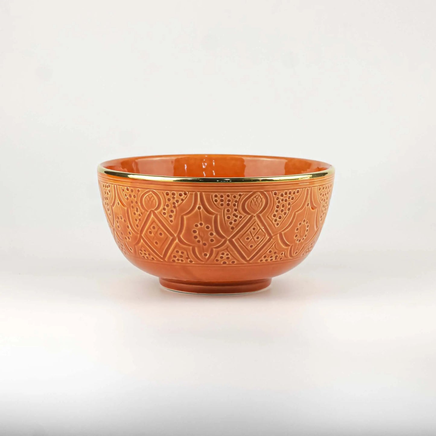 Engraved Bowl Gold Marsala Ceramic - Pieces SA