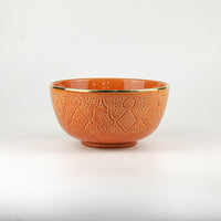 Load image into Gallery viewer, Engraved Bowl Gold Marsala Ceramic
