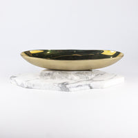 Load image into Gallery viewer, Bowl Shivling Matte and Shiny Brass Medium
