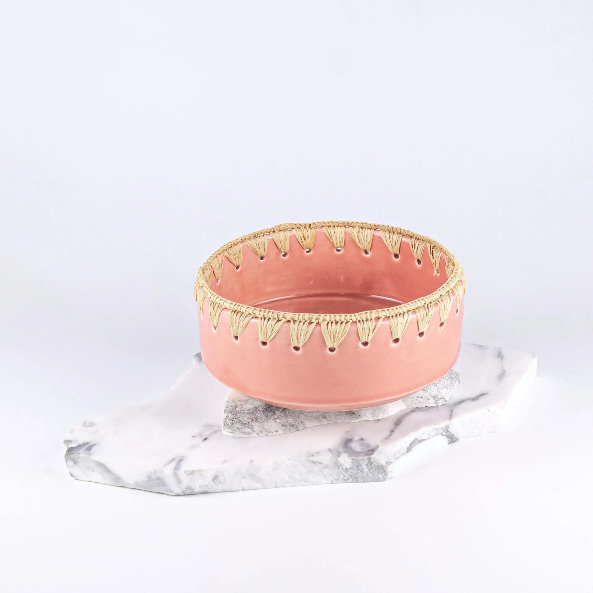 Raffia  Bowl Old Pink - Pieces SA