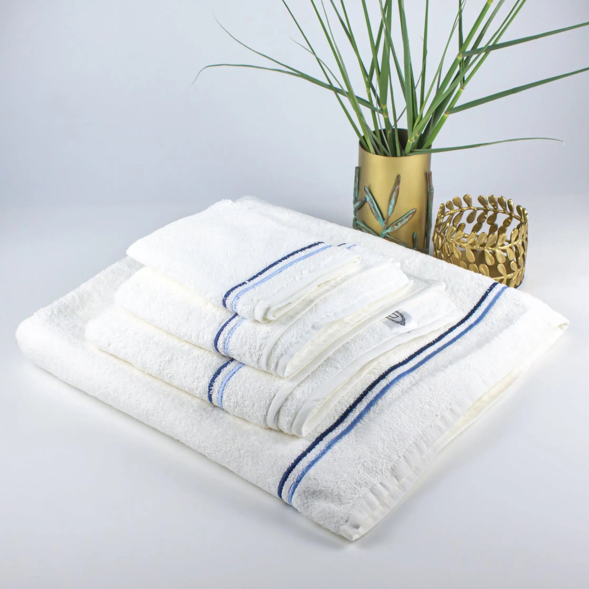 Towel Set Blue Double Line - Pieces SA