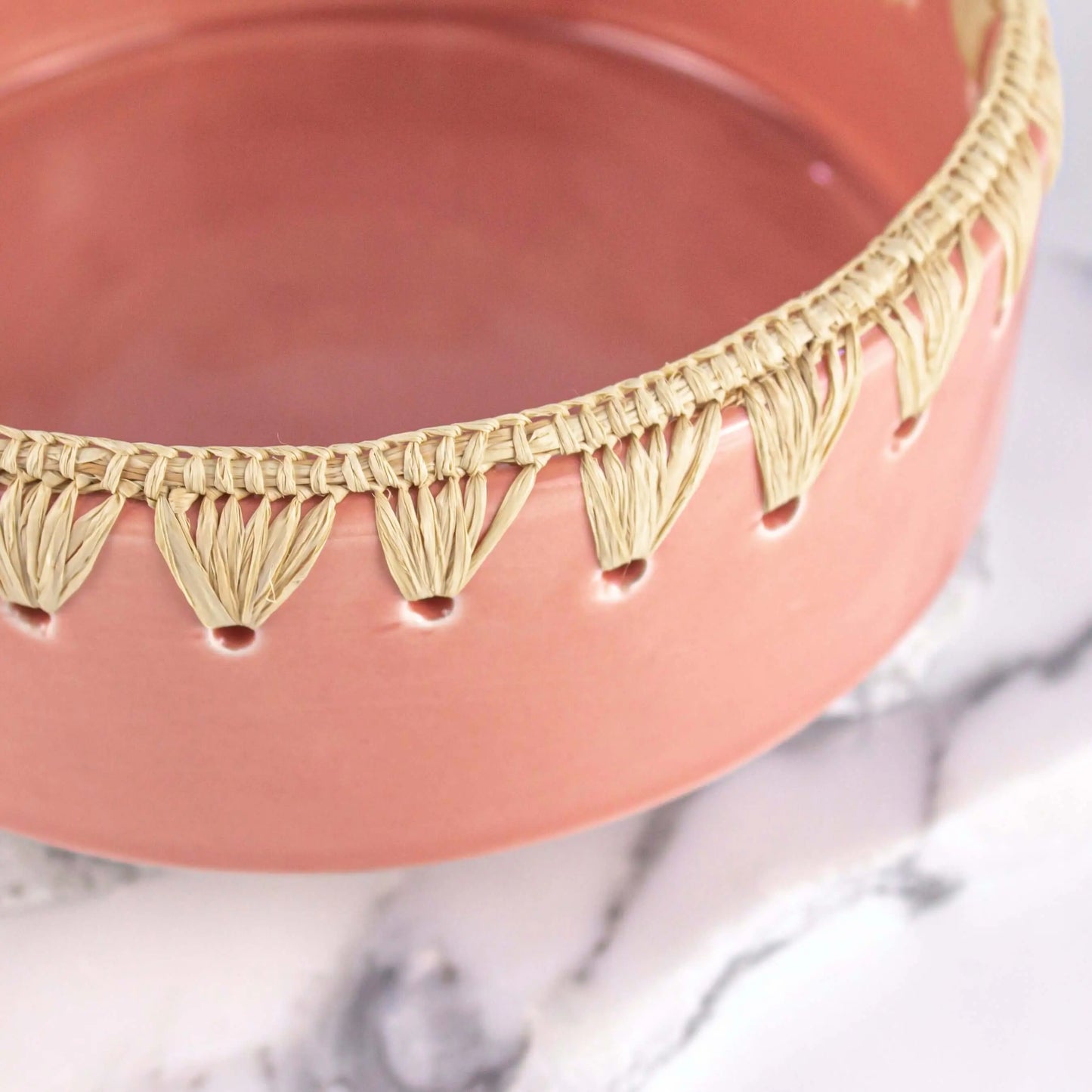 Raffia  Bowl Old Pink - Pieces SA