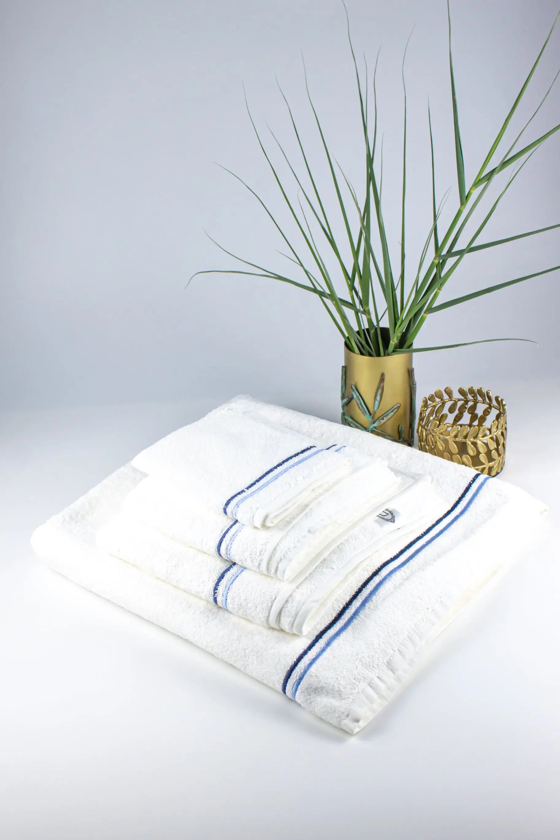 Towel Set Blue Double Line - Pieces SA