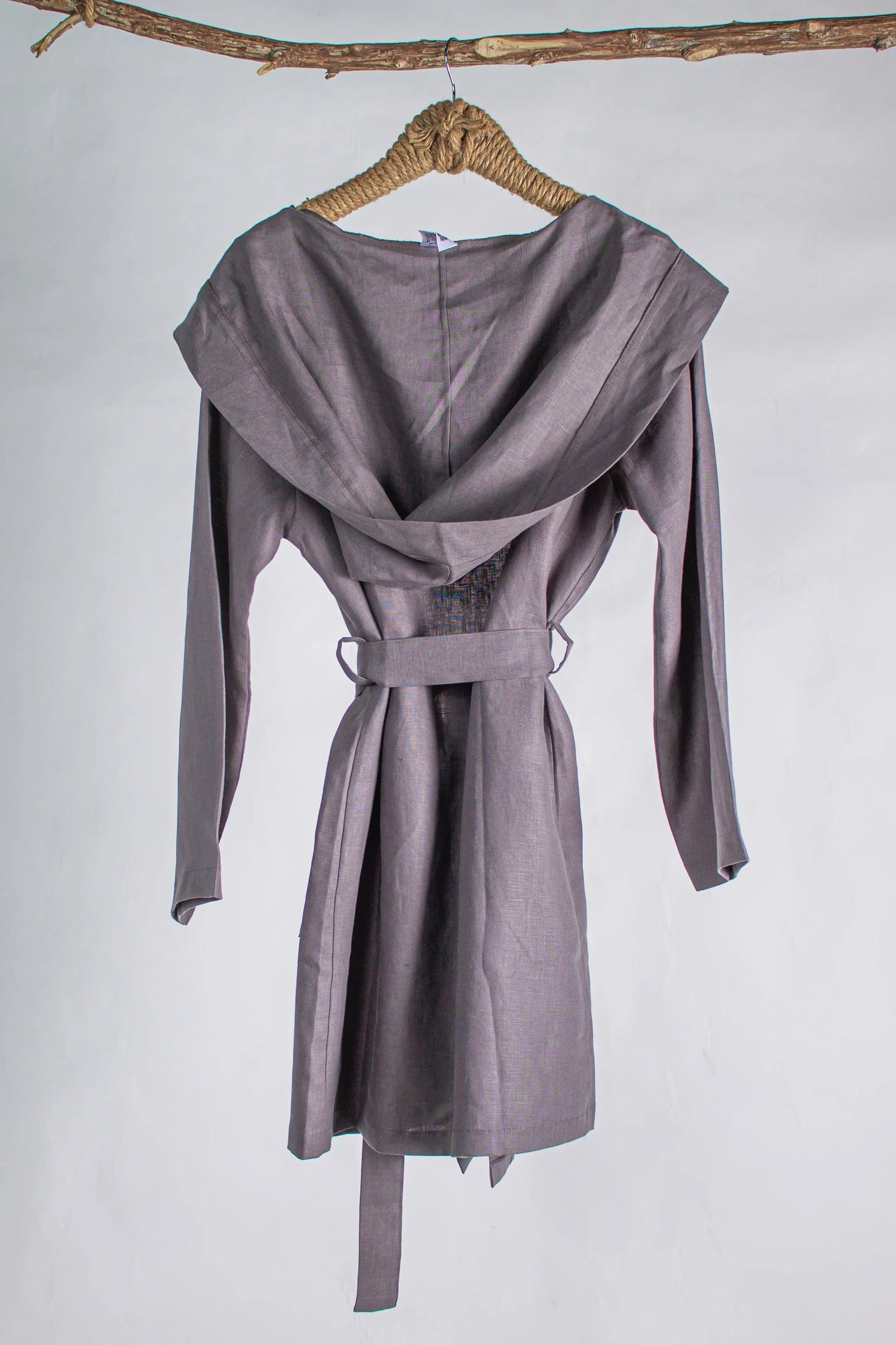 Robe Linen Charcoal Black Short - Pieces SA