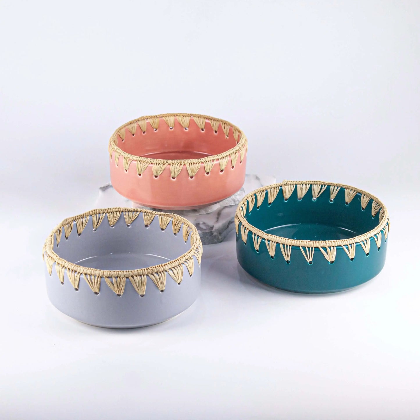 Raffia  Bowl Old Pink - Pieces SA