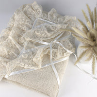 Load image into Gallery viewer, Baby Towel Lace Frame Beige
