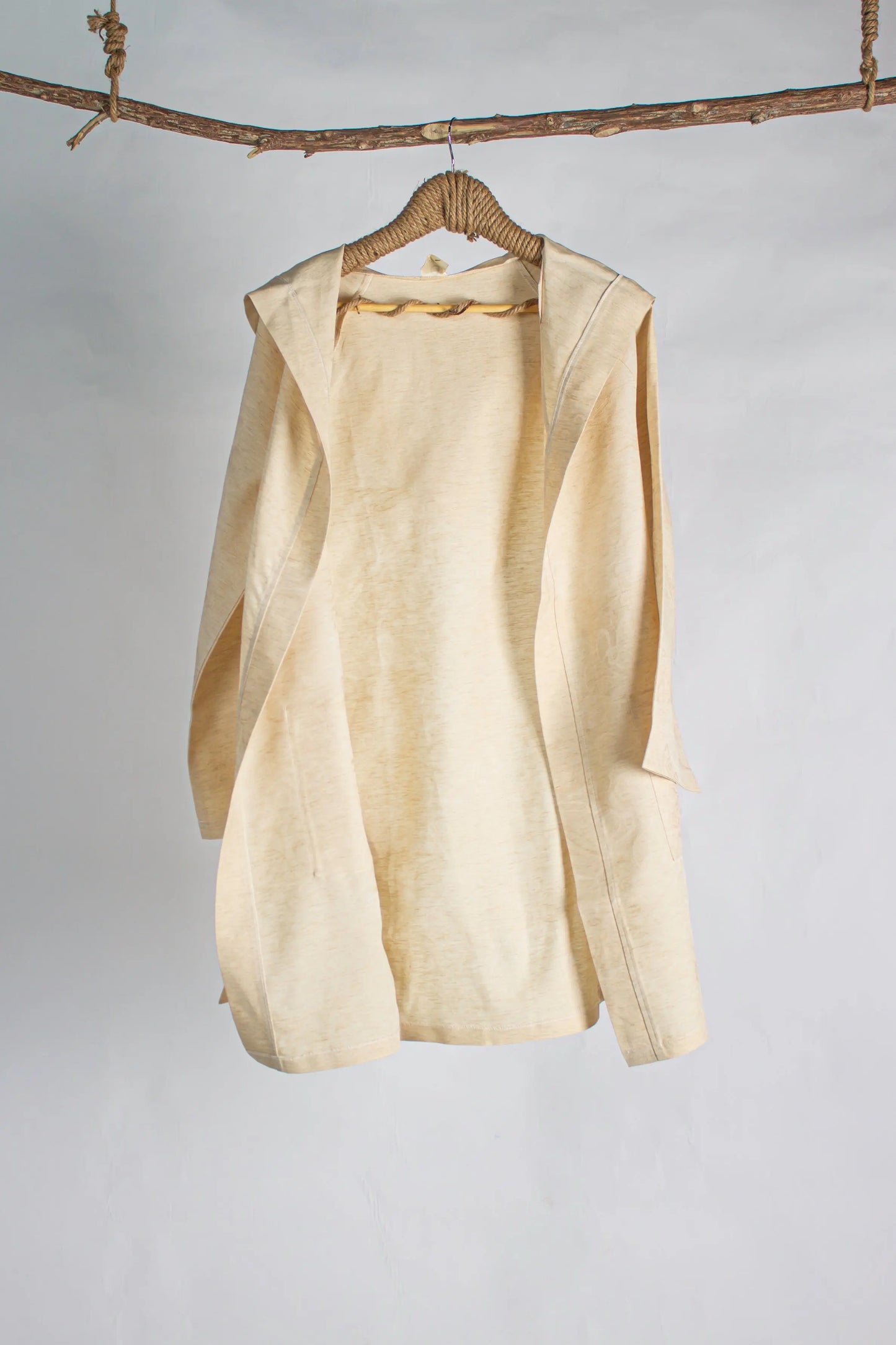 Robe Linen Beige Short - Pieces SA