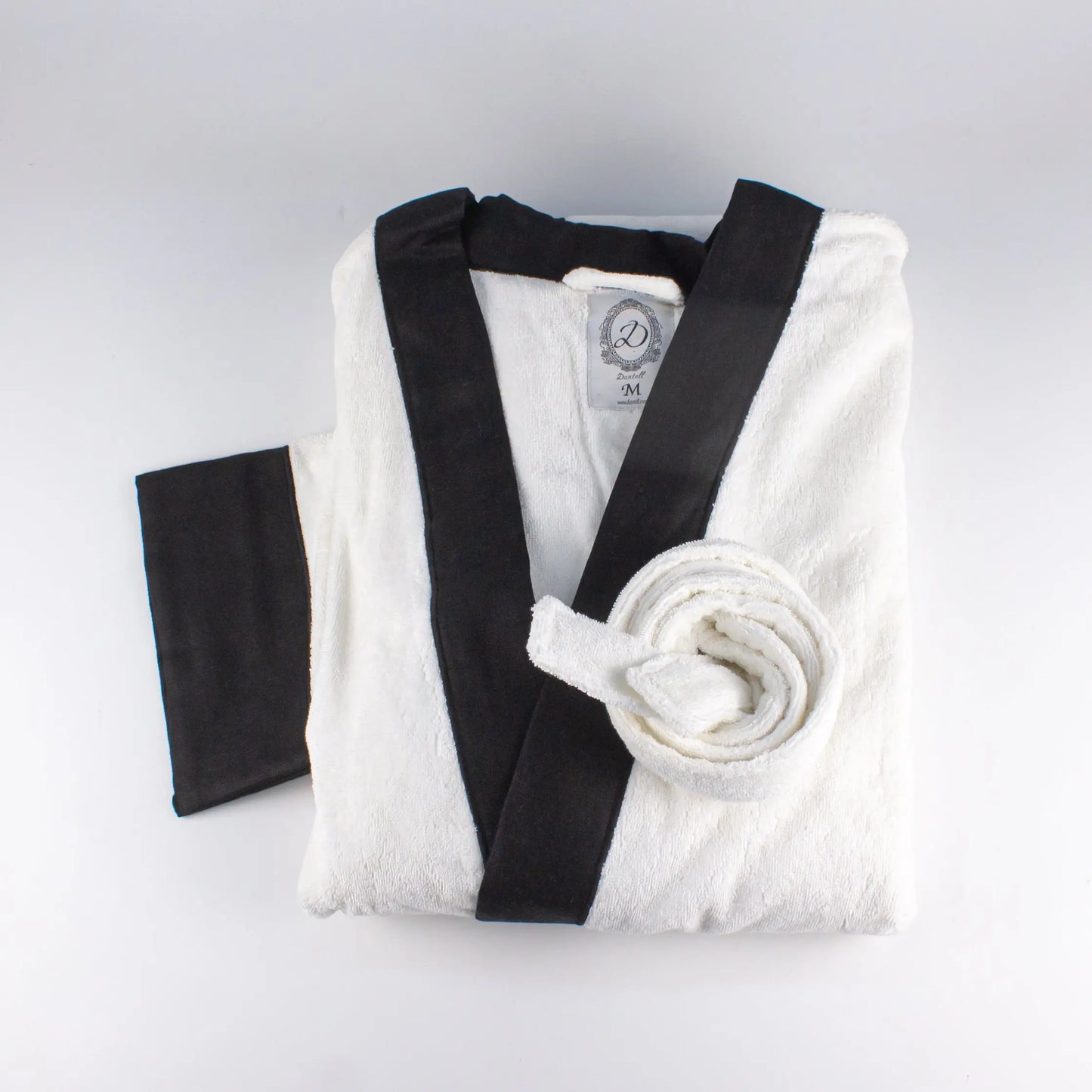 Bathrobe off White with Black Medium - Pieces SA