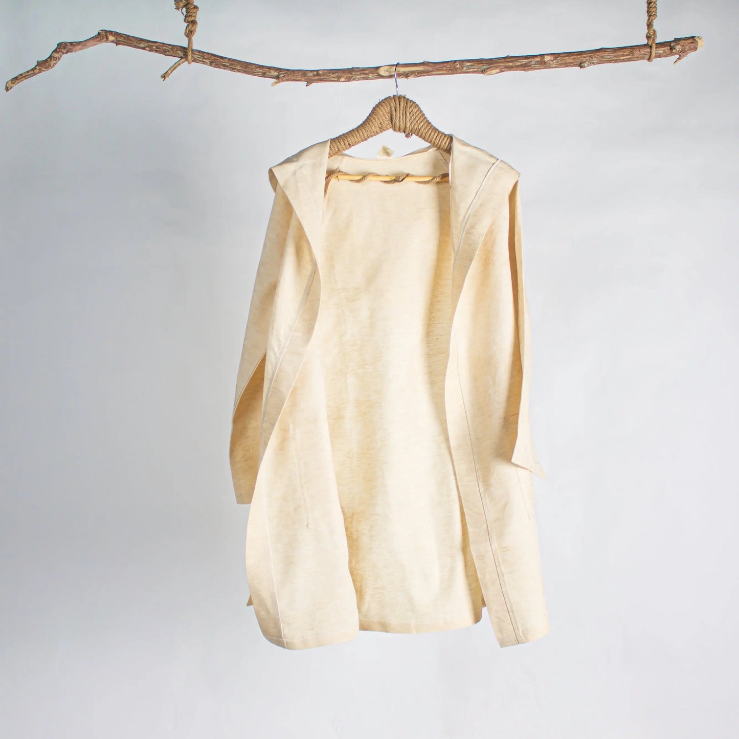 Robe Linen Beige Short - Pieces SA