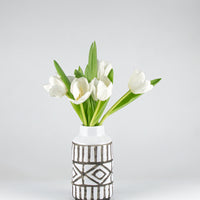 Load image into Gallery viewer, Vase Ceramic White Black Small
