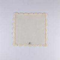 Load image into Gallery viewer, Table Cloth Square Ecru with Lace
