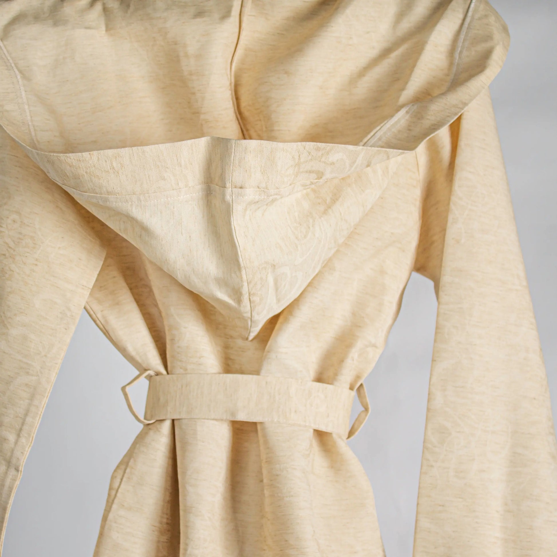 Robe Linen Beige Short - Pieces SA