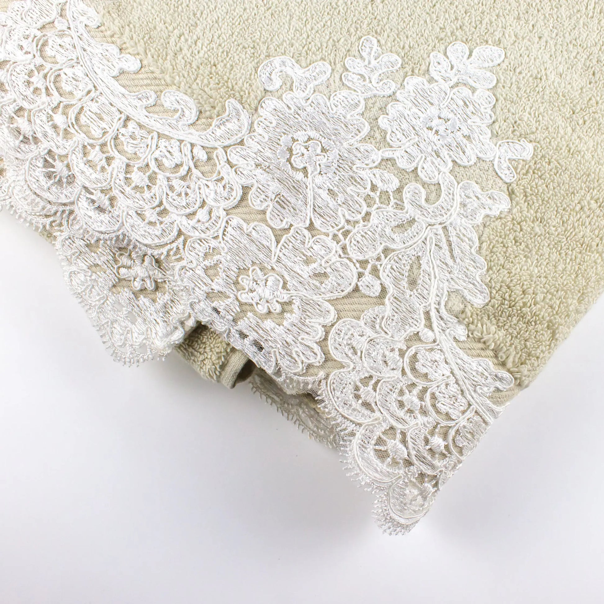 Bath Towel Beige with Spring Lace - Pieces SA