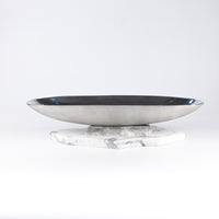 Load image into Gallery viewer, Bowl Shivling Matte and Shiny Silver Large
