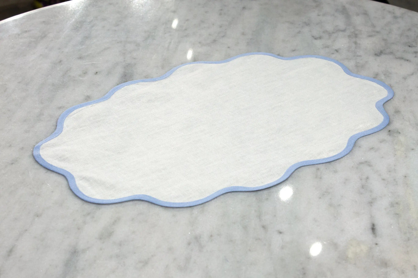 Scallop Mat-Set of 4-Ice Blue - Pieces SA