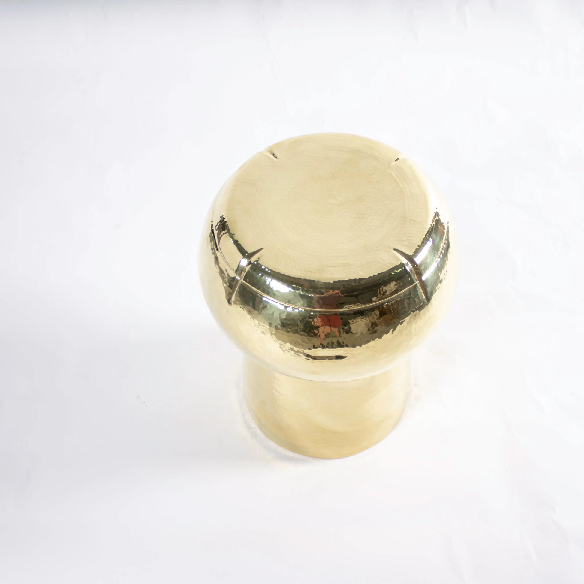 Hammered Polished Brass-Stool - Pieces SA